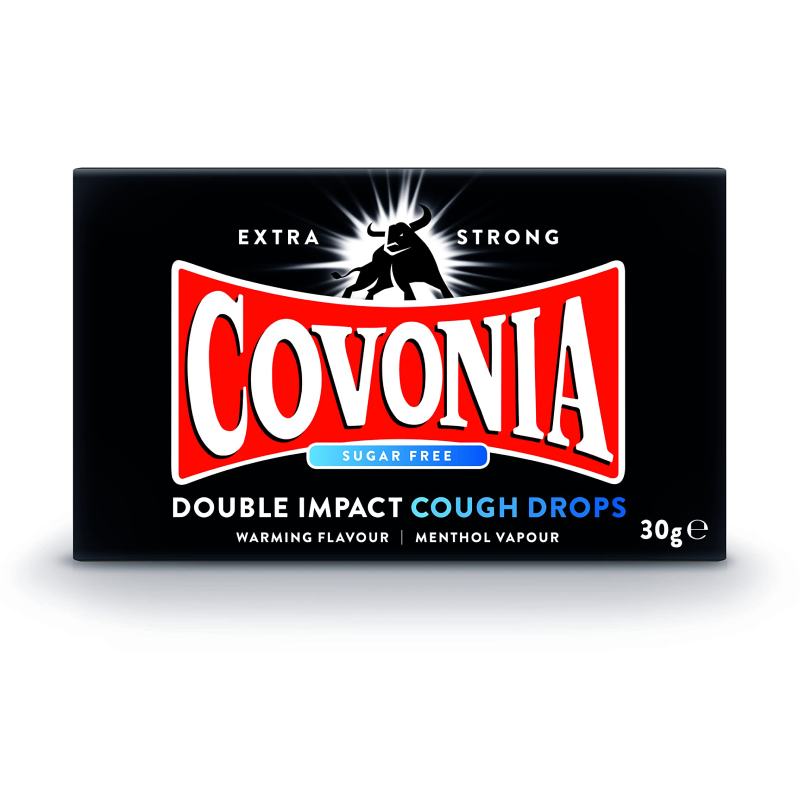 Covonia Double Impact Cough Drop Sugar Free 30g