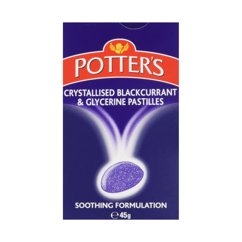 Potters Blackcurrant + Glycerin Pastilles 45g