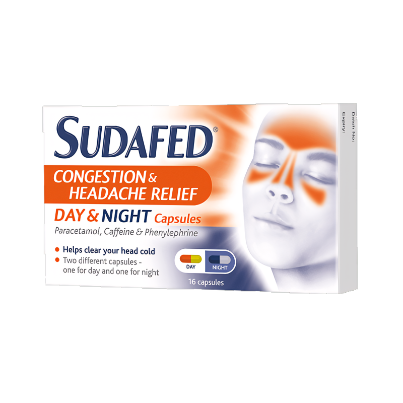 Sudafed Congestion & Headache Relief Day Night Capsules