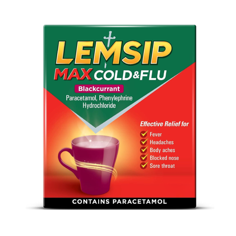 Lemsip Max Cold & Flu Blackcurrant Sachets